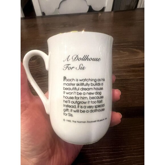 1982 Norman Rockwell Museum Coffee Mugs Cups White/Gold Trim Set of 6 Collection - Picture 14 of 16